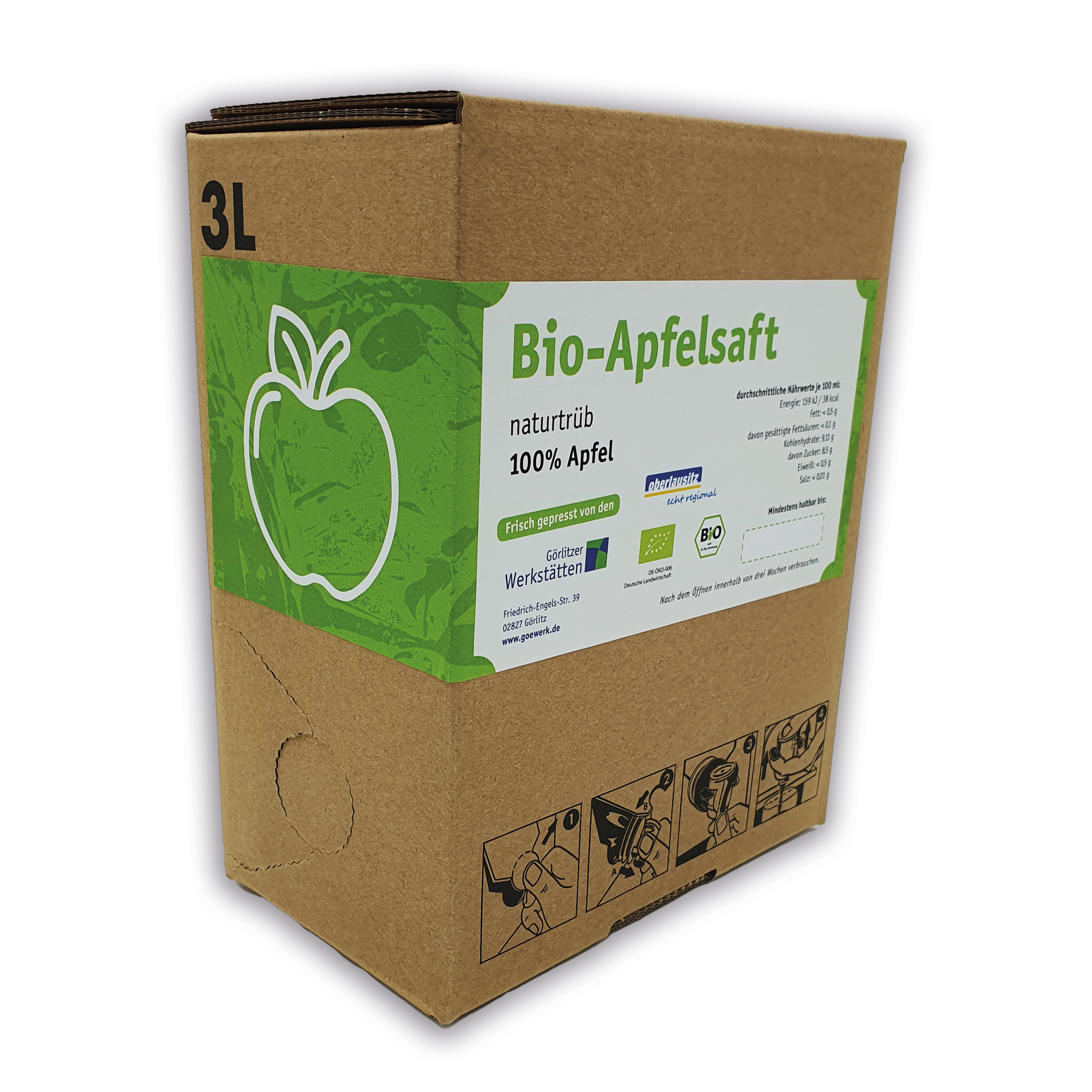 Bio-Apfelsaft - 3 Liter Bag in Box
