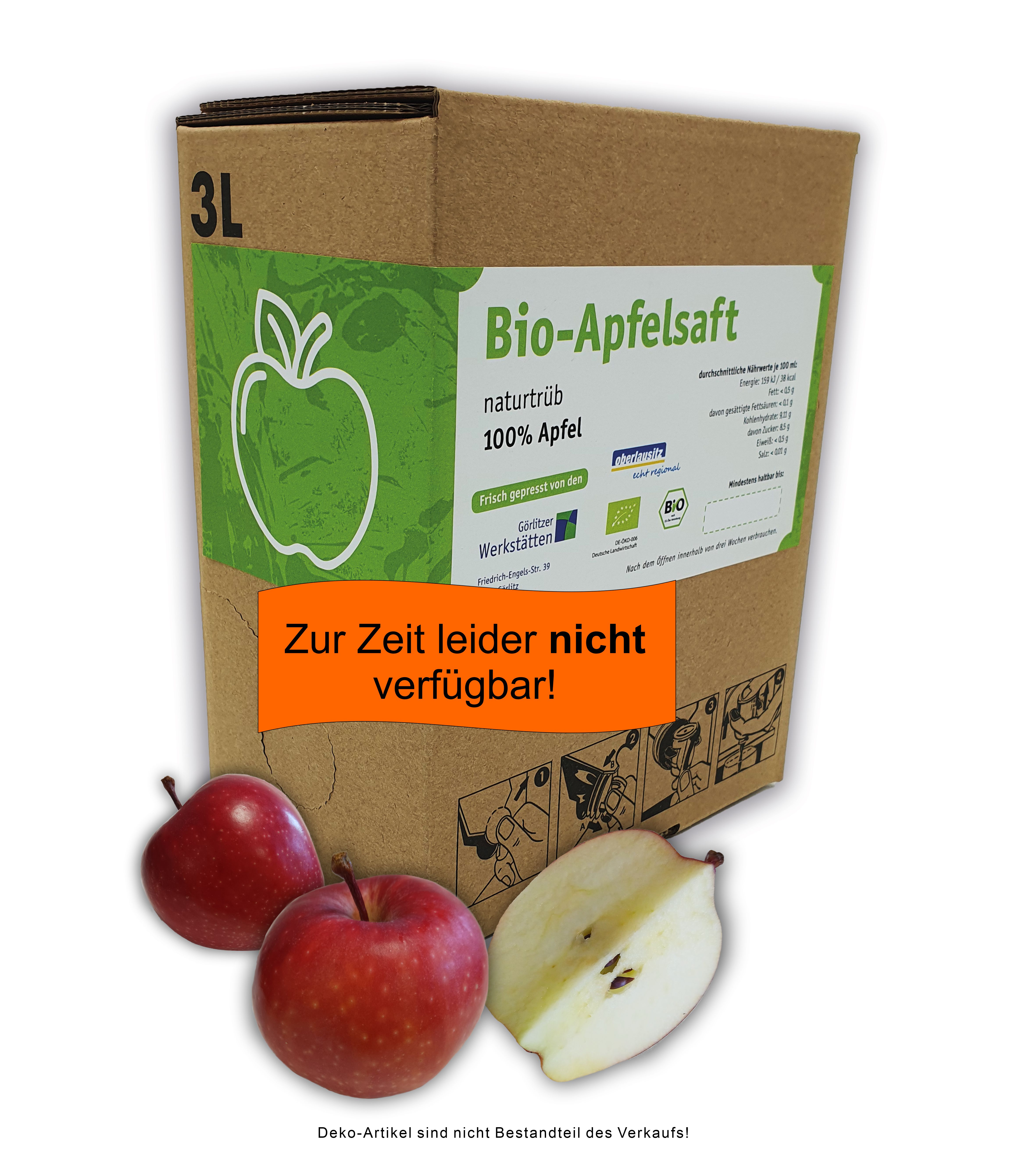 Bio-Apfelsaft - 3 Liter Bag in Box